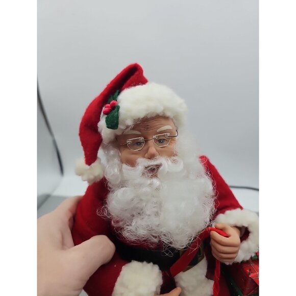 Vintage Holiday Creations Animated Santa Claus Toy Chest Moving  1995 Works - Picture 5 of 11